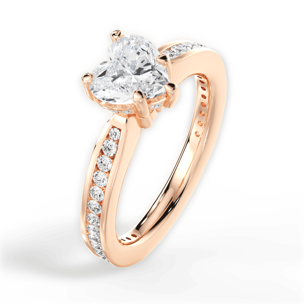 14kt Rose Gold/18kt Rose Gold/heart/side