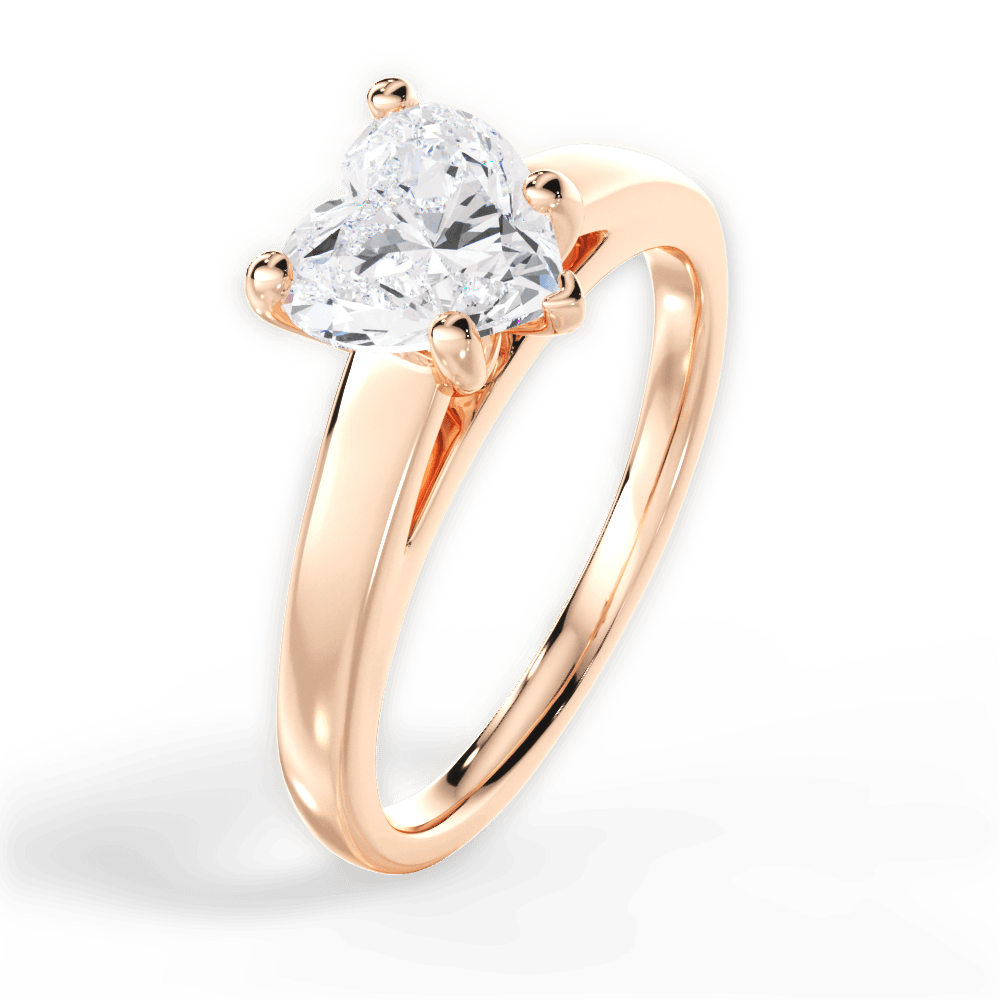 14kt Rose Gold/18kt Rose Gold/heart/side