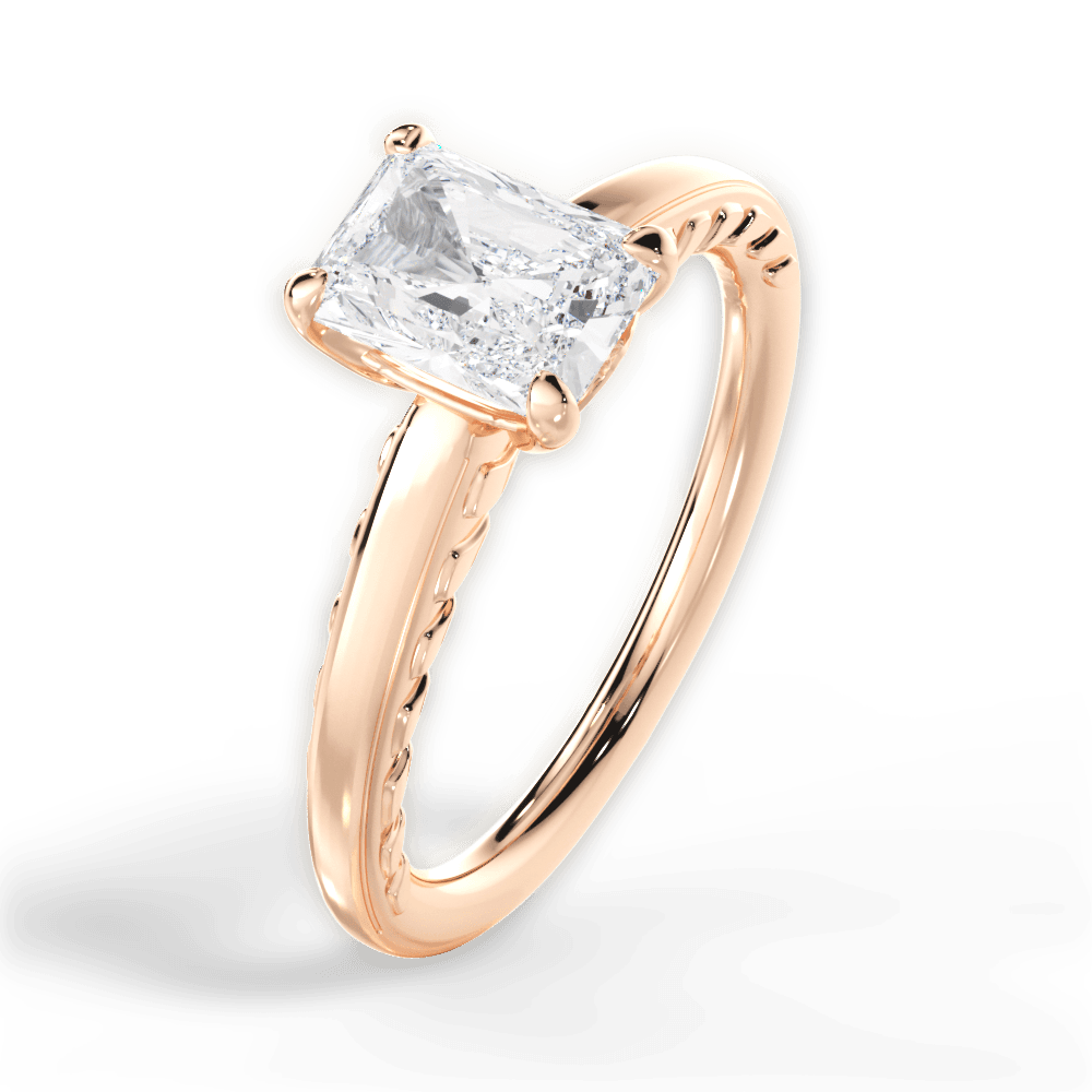 14kt Rose Gold/18kt Rose Gold/radiant/side