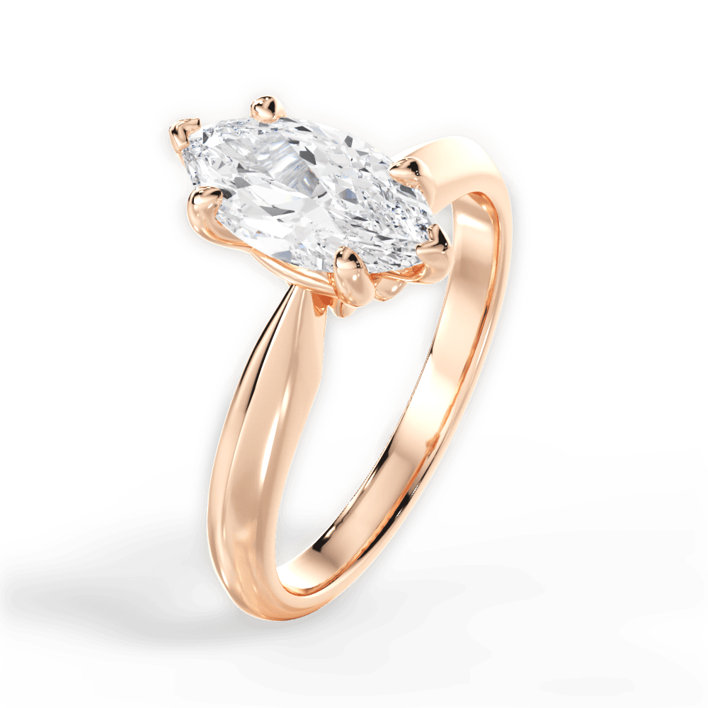 14kt Rose Gold/18kt Rose Gold/marquise/side