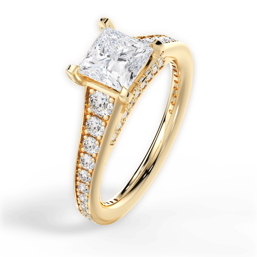 14kt Yellow Gold/18kt Yellow Gold/princess/side