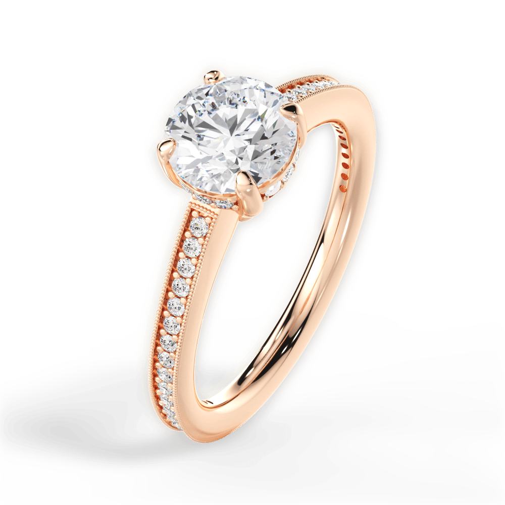 14kt Rose Gold/18kt Rose Gold/round/side