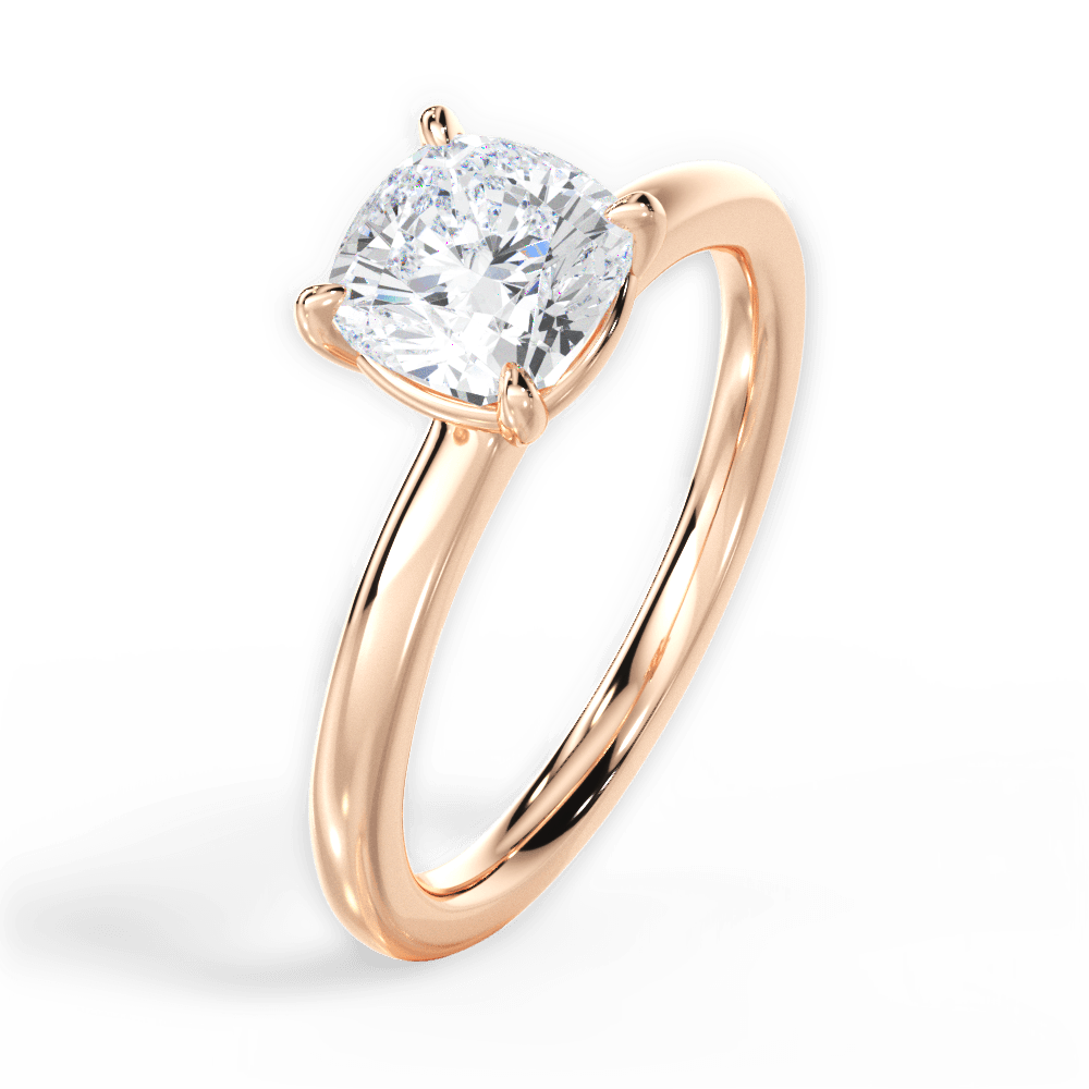 14kt Rose Gold/18kt Rose Gold/cushion/side