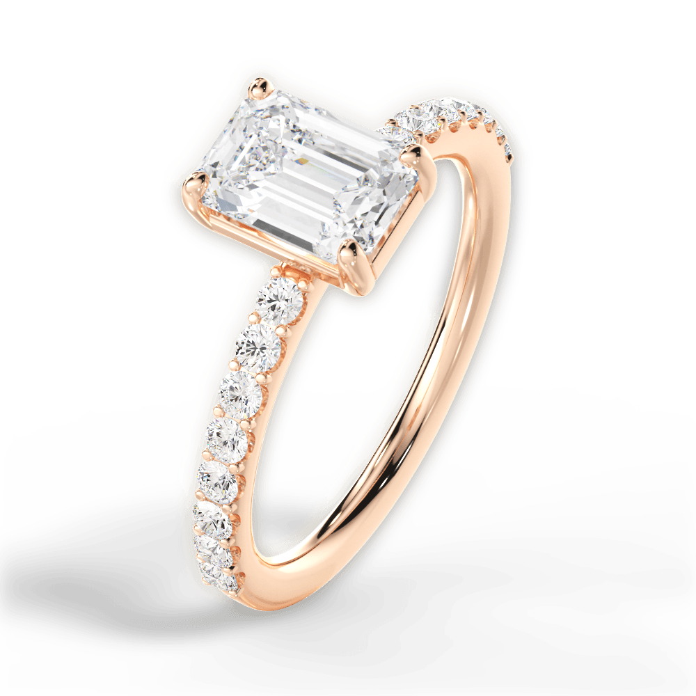 14kt Rose Gold/18kt Rose Gold/emerald/side