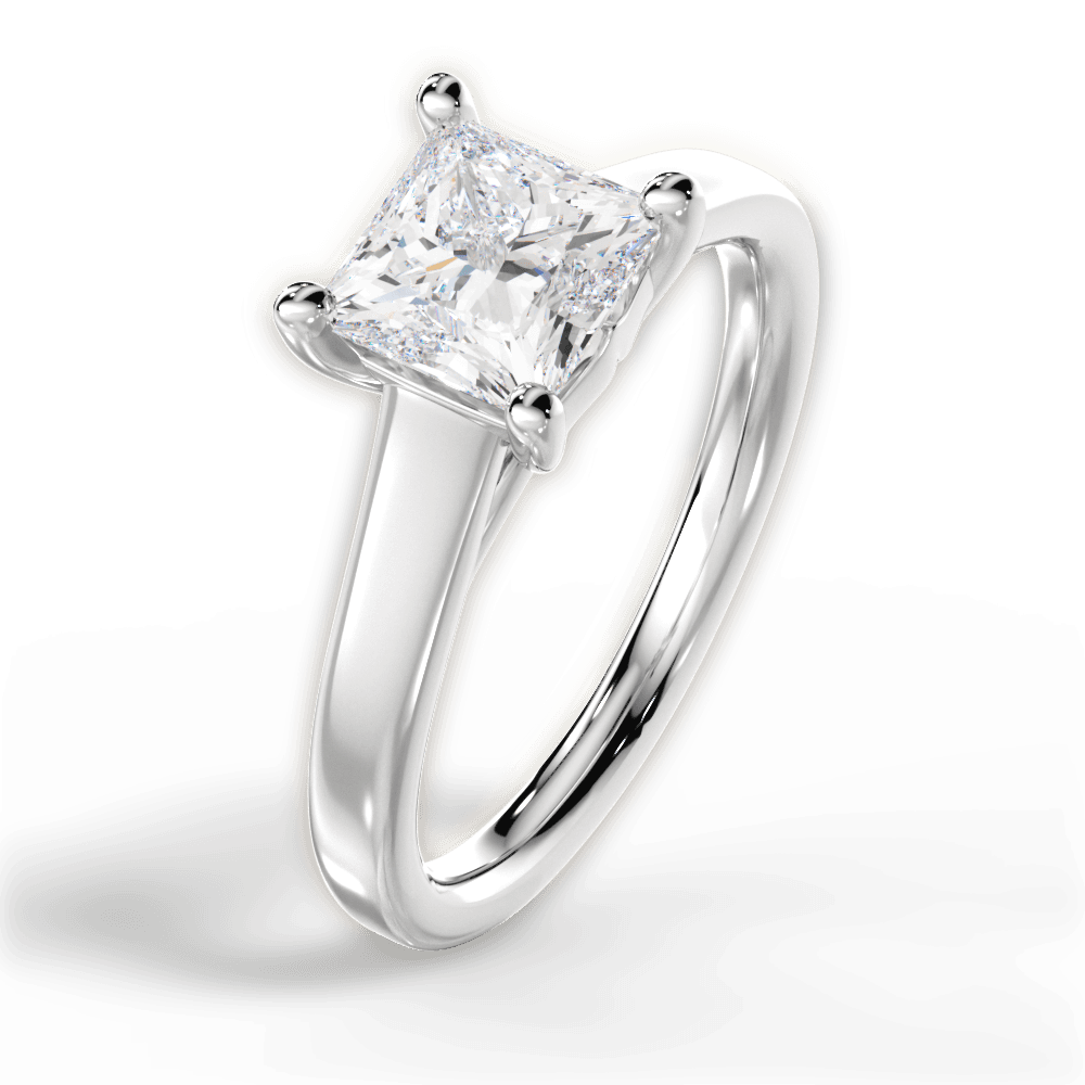 14kt White Gold/18kt White Gold/Platinum/princess/side