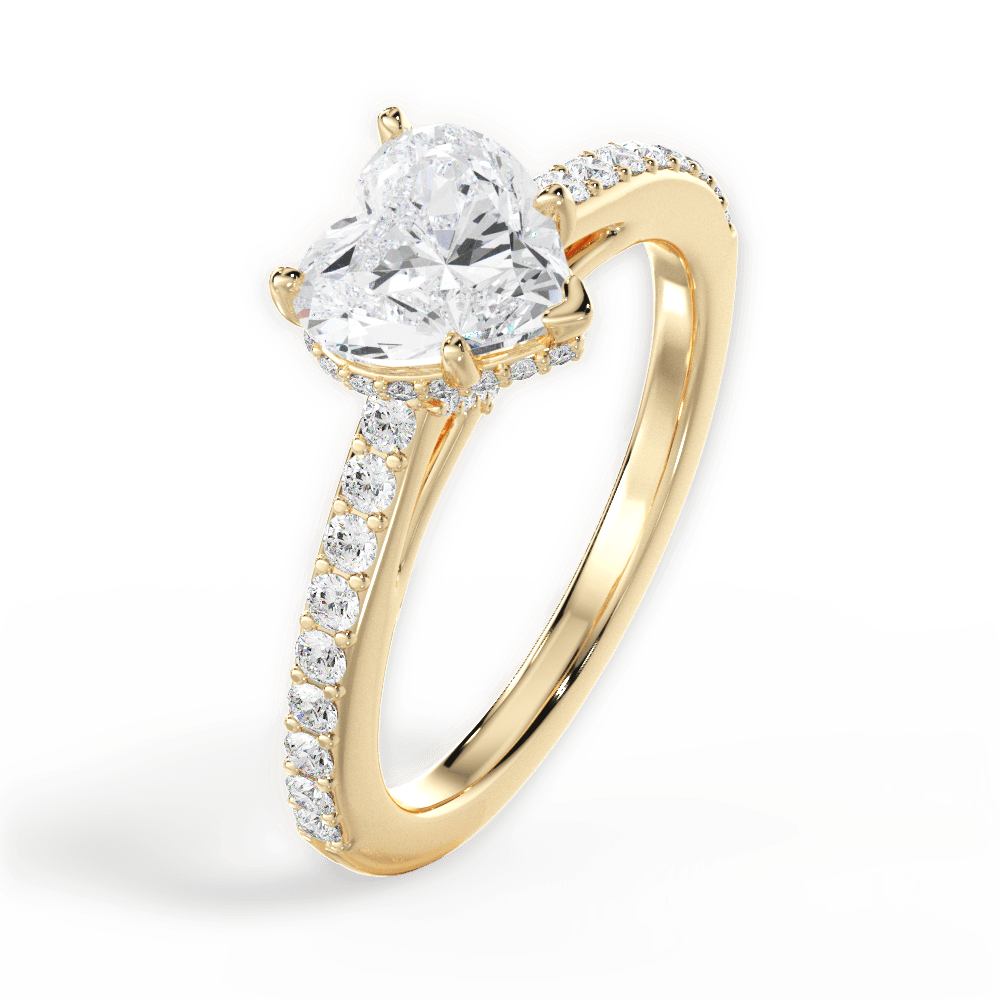 14kt Yellow Gold/18kt Yellow Gold/heart/side