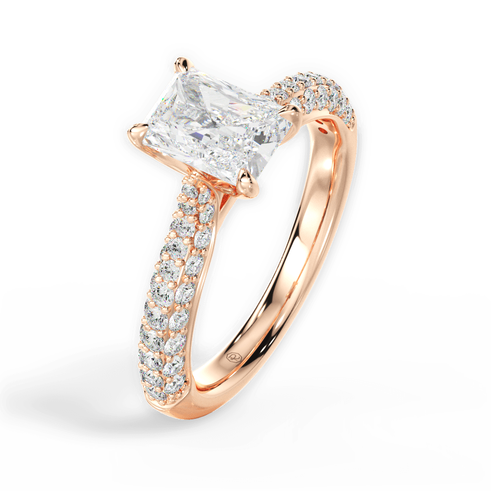 14kt Rose Gold/18kt Rose Gold/radiant/side