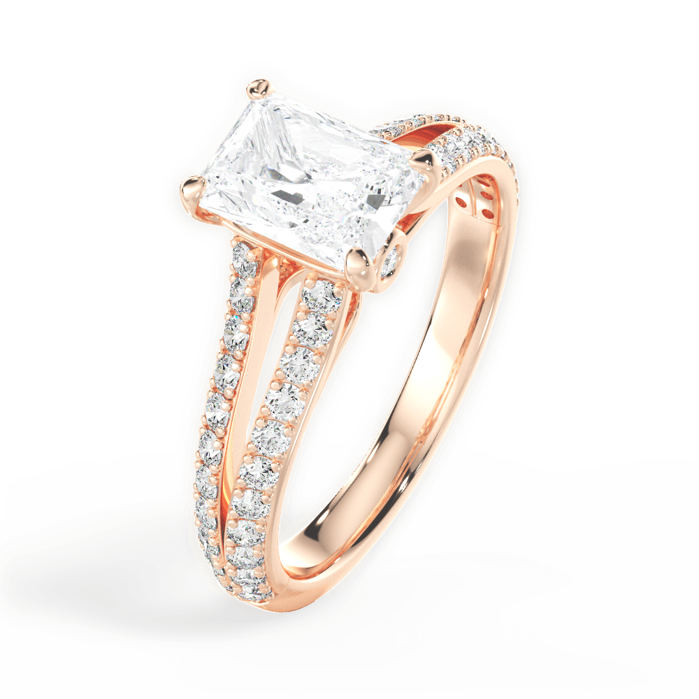 14kt Rose Gold/18kt Rose Gold/radiant/side