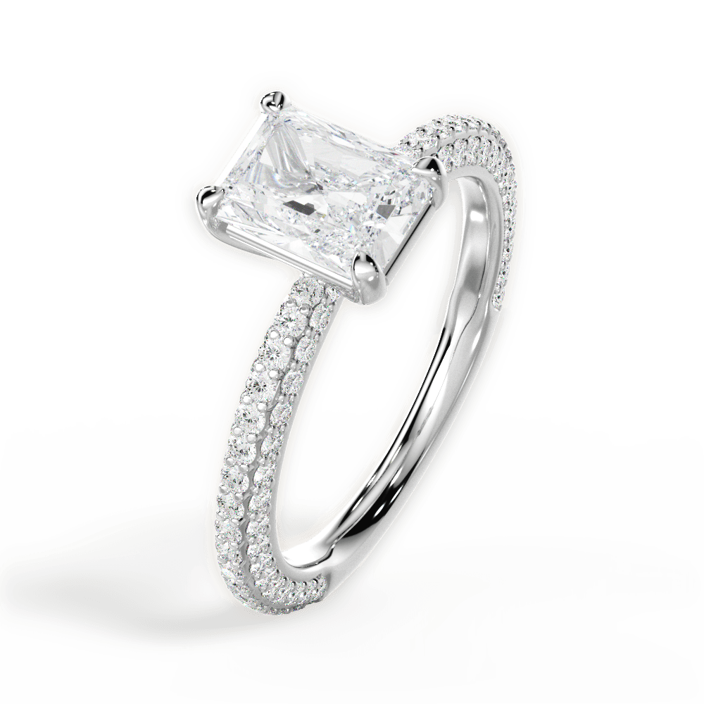 14kt White Gold/18kt White Gold/Platinum/radiant/side