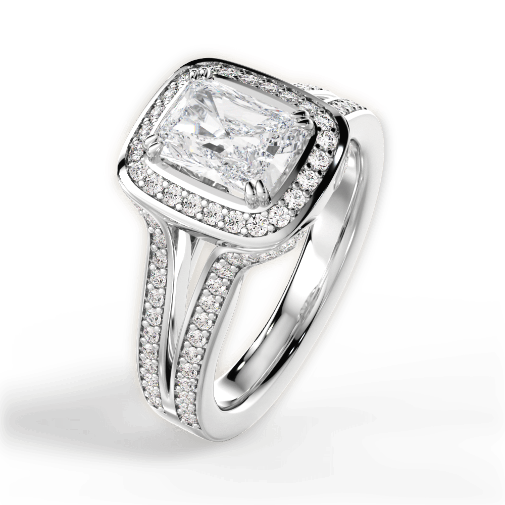 14kt White Gold/18kt White Gold/Platinum/radiant/side