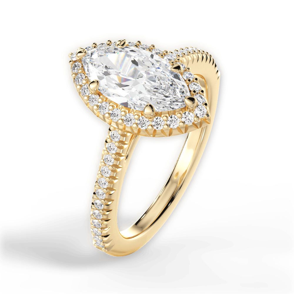 14kt Yellow Gold/18kt Yellow Gold/marquise/side