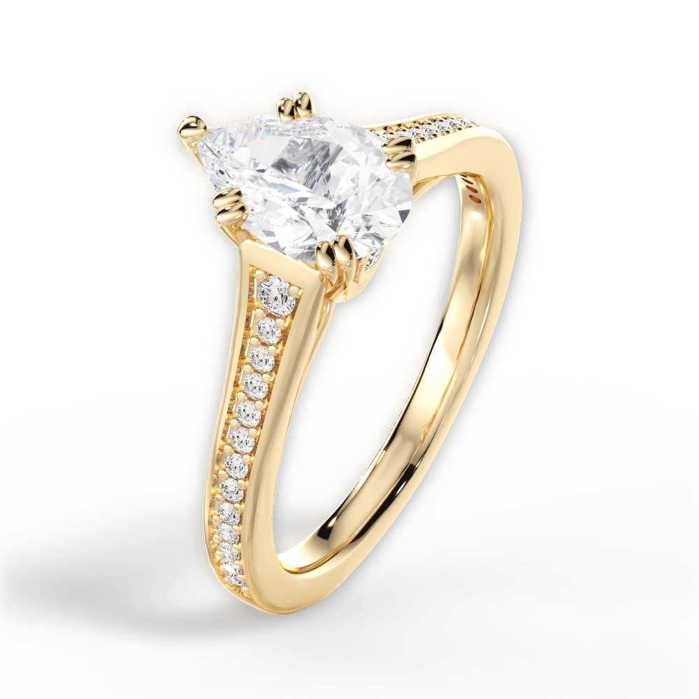 14kt Yellow Gold/18kt Yellow Gold/pear/side
