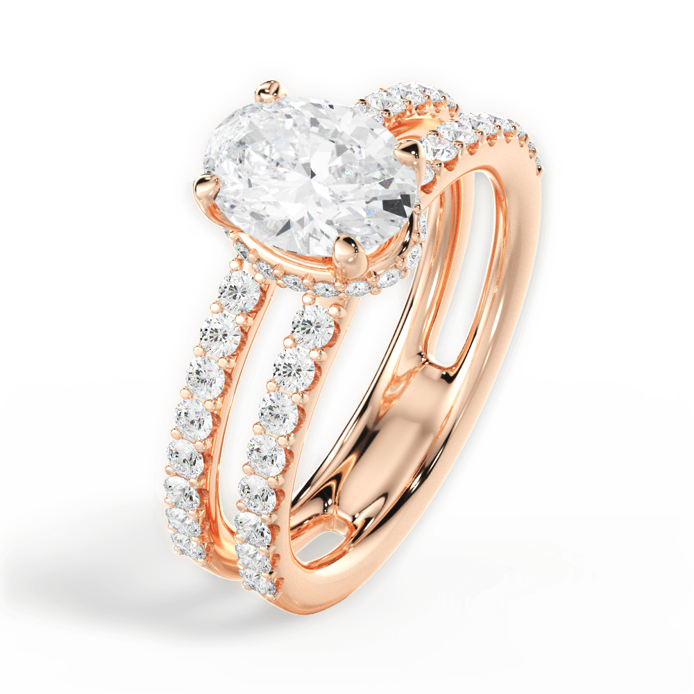 14kt Rose Gold/18kt Rose Gold/oval/side
