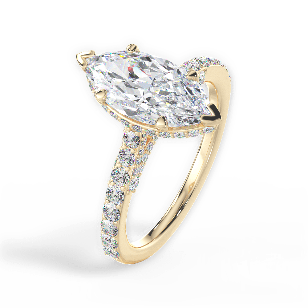 14kt Yellow Gold/18kt Yellow Gold/marquise/side