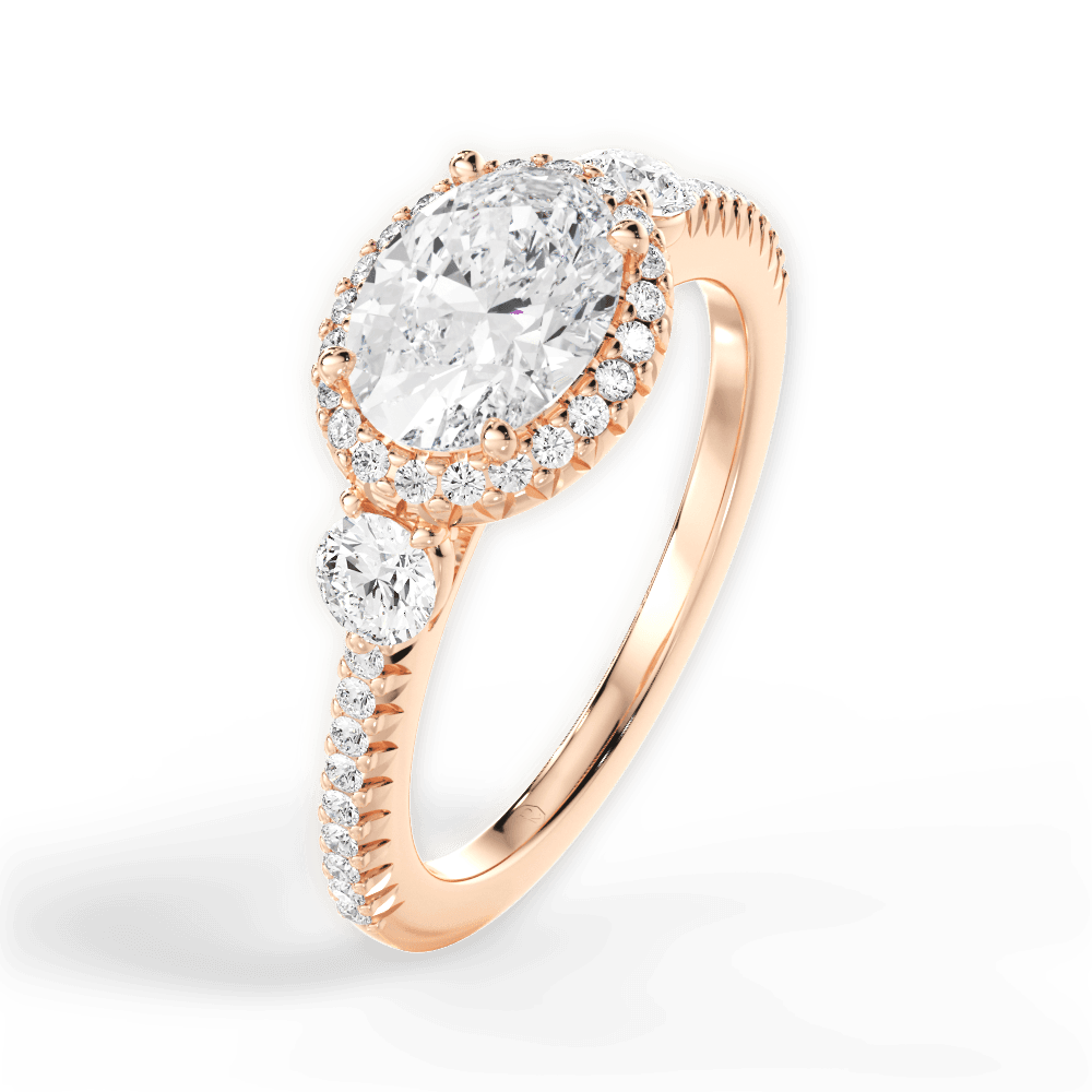 14kt Rose Gold/18kt Rose Gold/oval/side