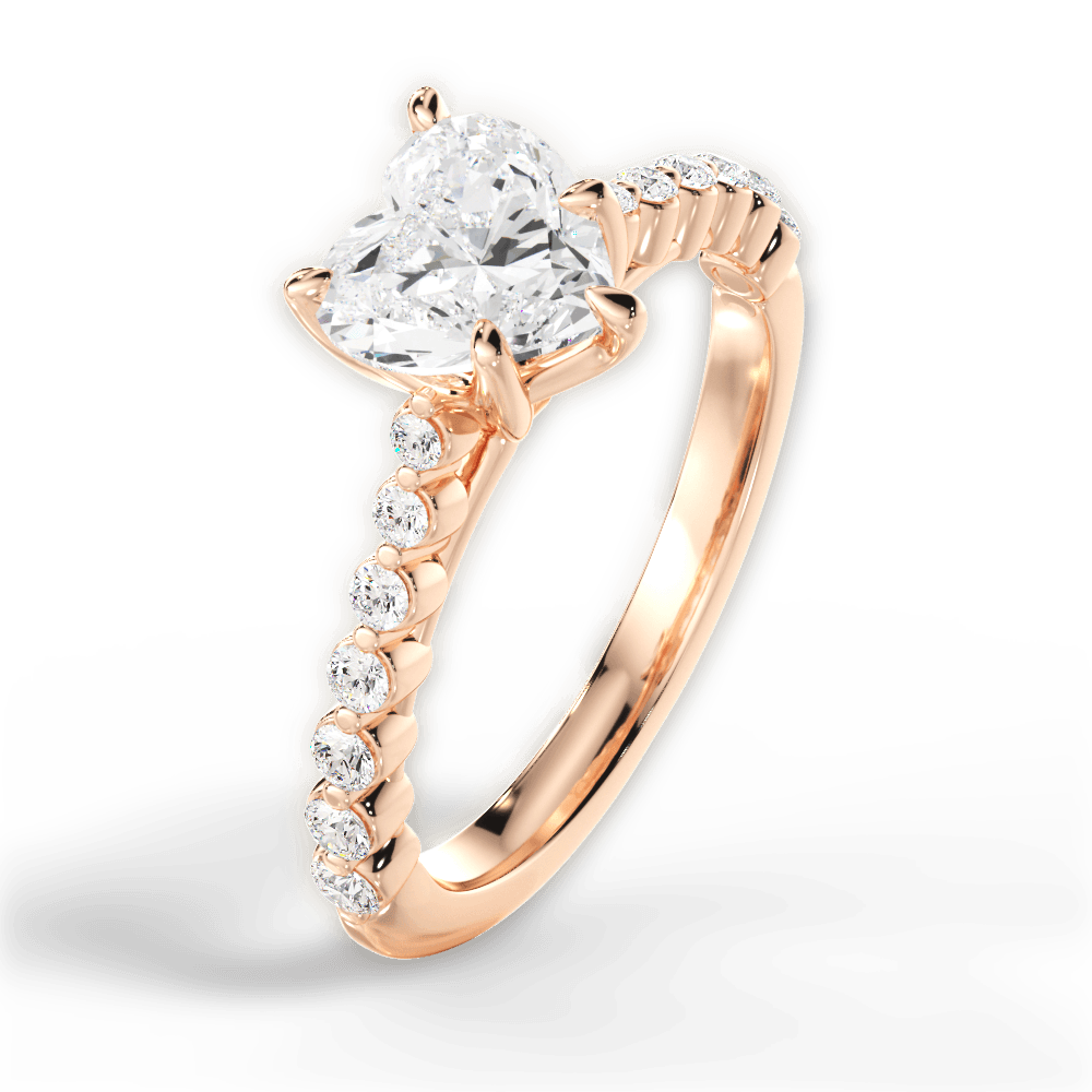 14kt Rose Gold/18kt Rose Gold/heart/side