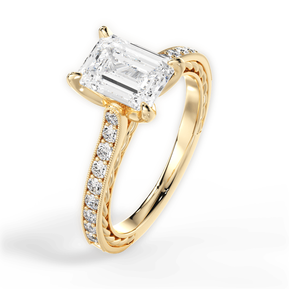 14kt Yellow Gold/18kt Yellow Gold/emerald/side
