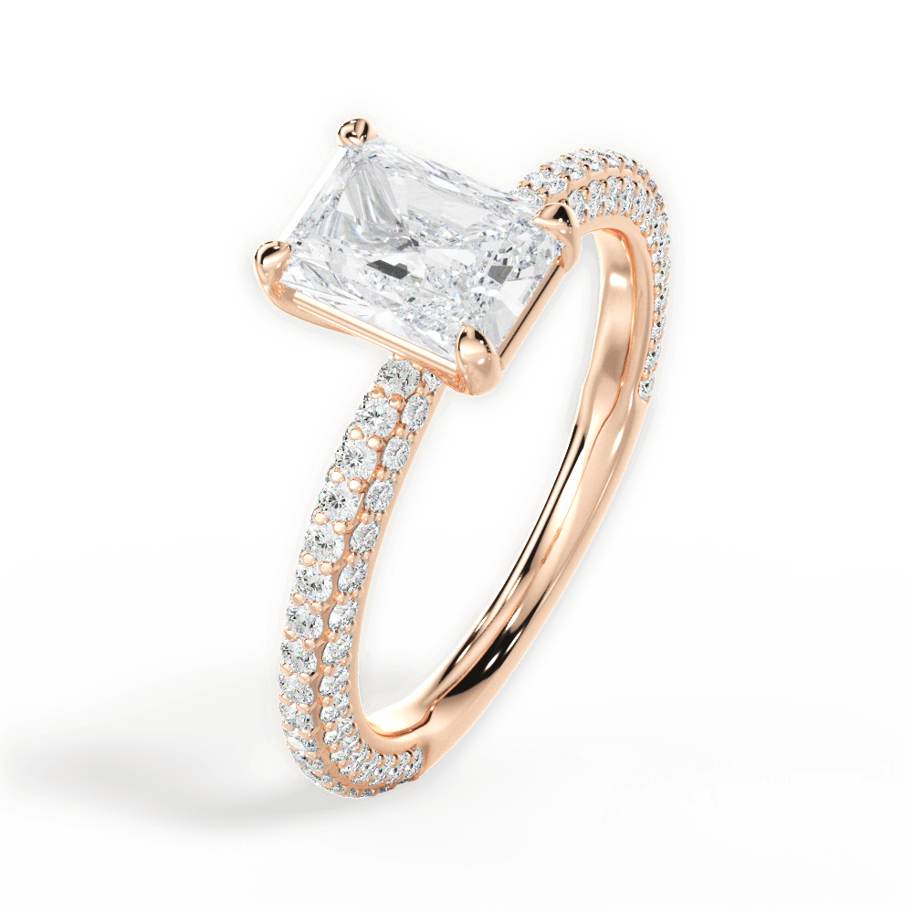 14kt Rose Gold/18kt Rose Gold/radiant/side