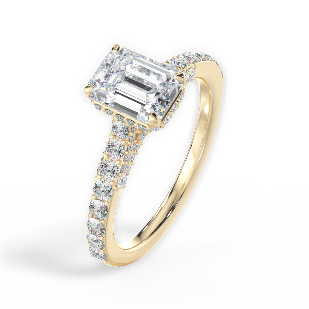 14kt Yellow Gold/18kt Yellow Gold/emerald/side