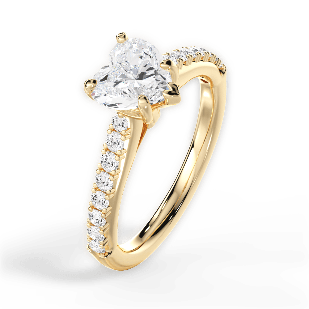 14kt Yellow Gold/18kt Yellow Gold/heart/side