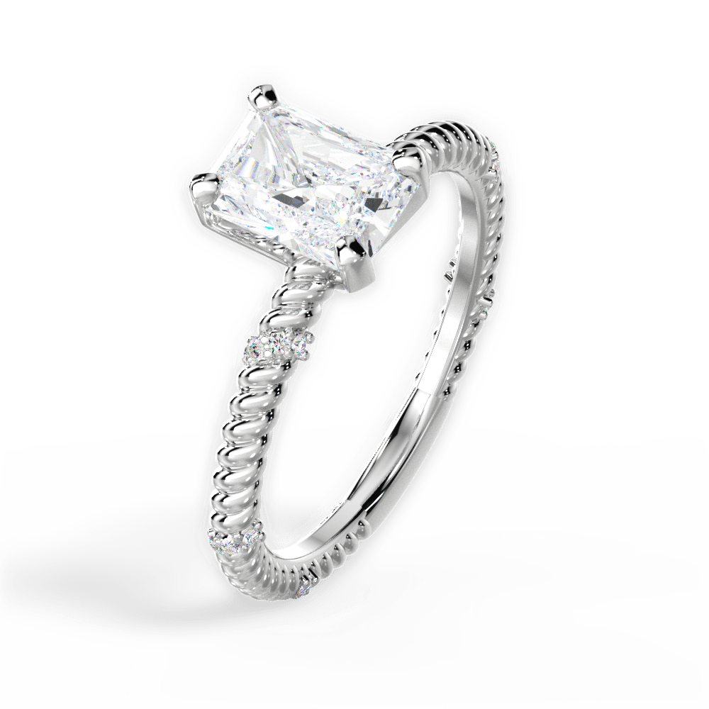 14kt White Gold/18kt White Gold/Platinum/radiant/side