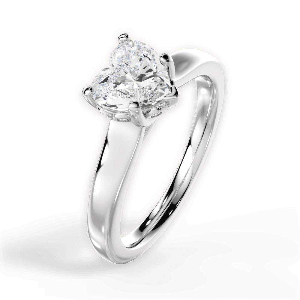 14kt White Gold/18kt White Gold/Platinum/heart/side