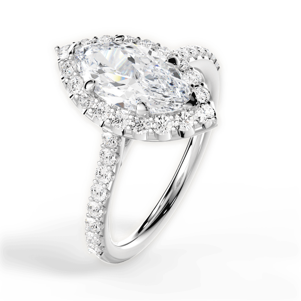 14kt White Gold/18kt White Gold/Platinum/marquise/side