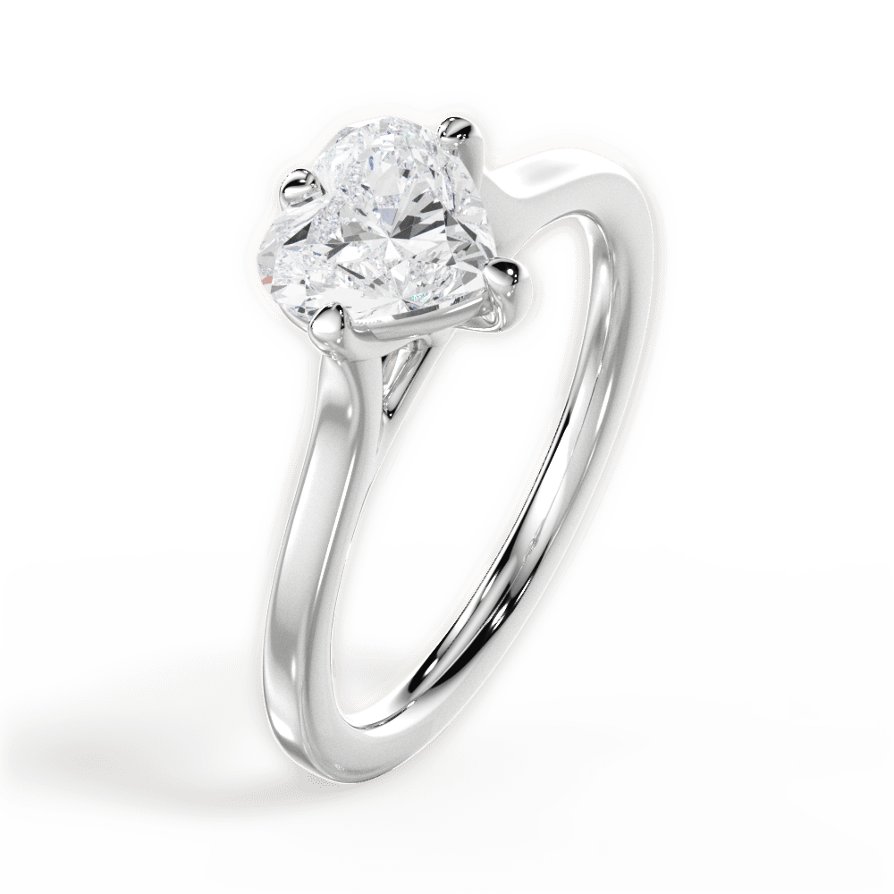 14kt White Gold/18kt White Gold/Platinum/heart/side