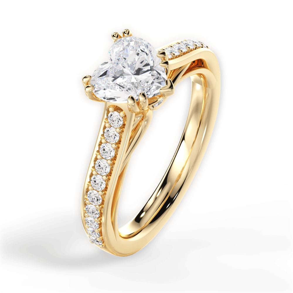 14kt Yellow Gold/18kt Yellow Gold/heart/side