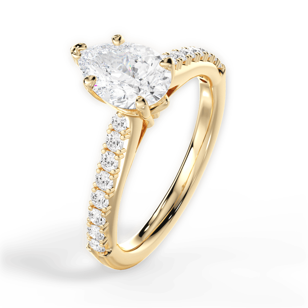 14kt Yellow Gold/18kt Yellow Gold/pear/side