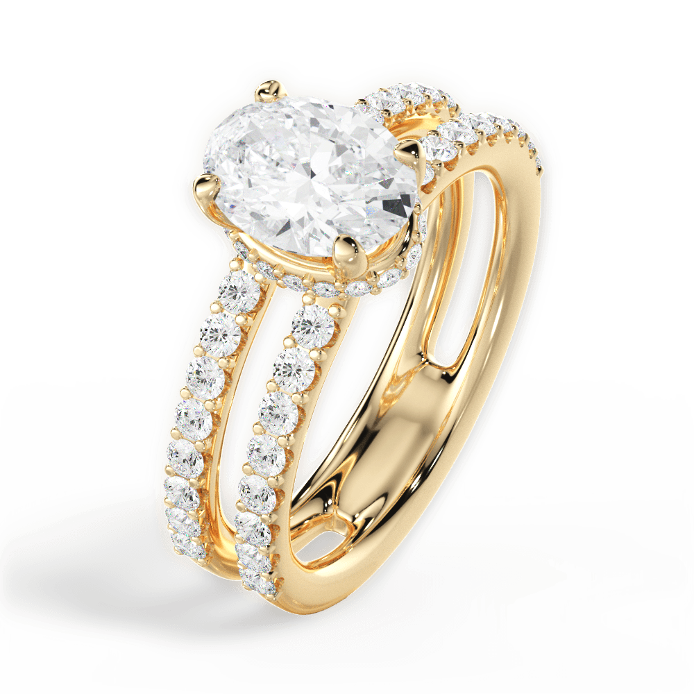 14kt Yellow Gold/18kt Yellow Gold/oval/side
