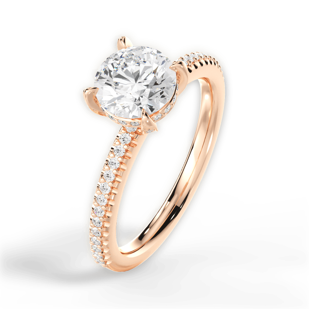14kt Rose Gold/18kt Rose Gold/round/side