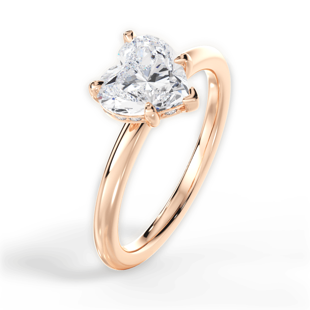 14kt Rose Gold/18kt Rose Gold/heart/side