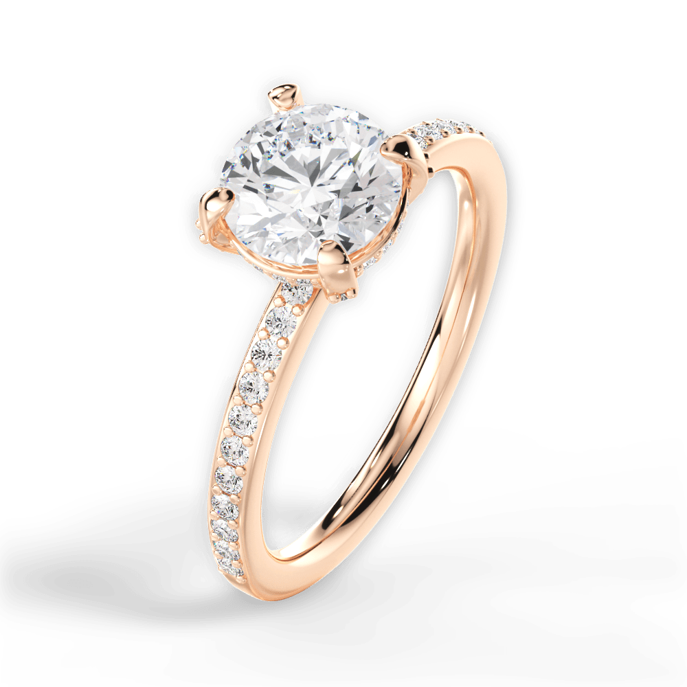 14kt Rose Gold/18kt Rose Gold/round/side