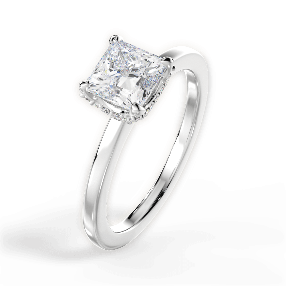 14kt White Gold/18kt White Gold/Platinum/princess/side