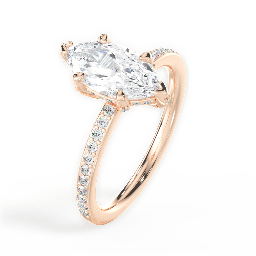 14kt Rose Gold/18kt Rose Gold/marquise/side