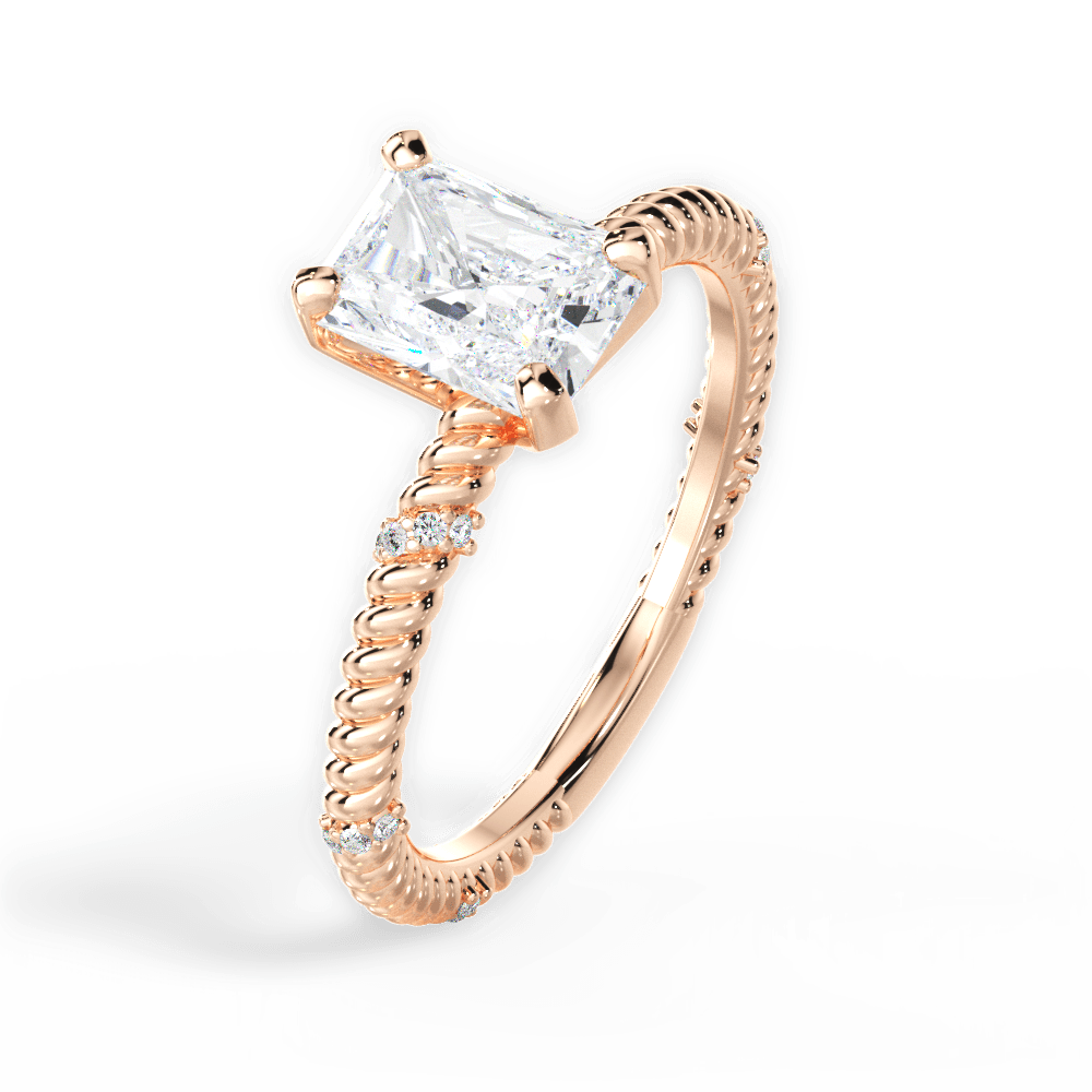 14kt Rose Gold/18kt Rose Gold/radiant/side