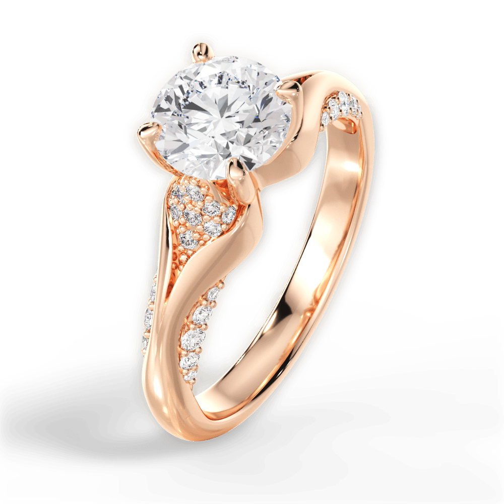 14kt Rose Gold/18kt Rose Gold/round/side