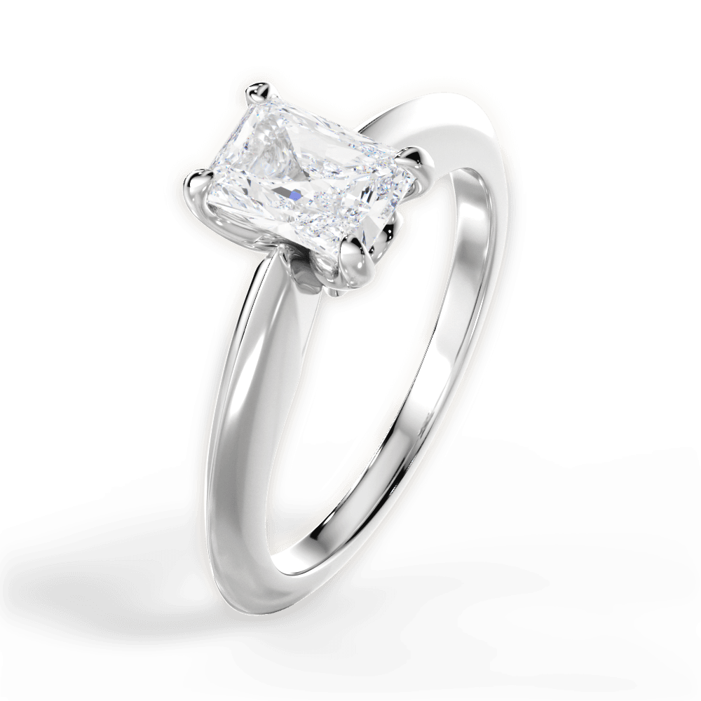 14kt White Gold/18kt White Gold/Platinum/radiant/side