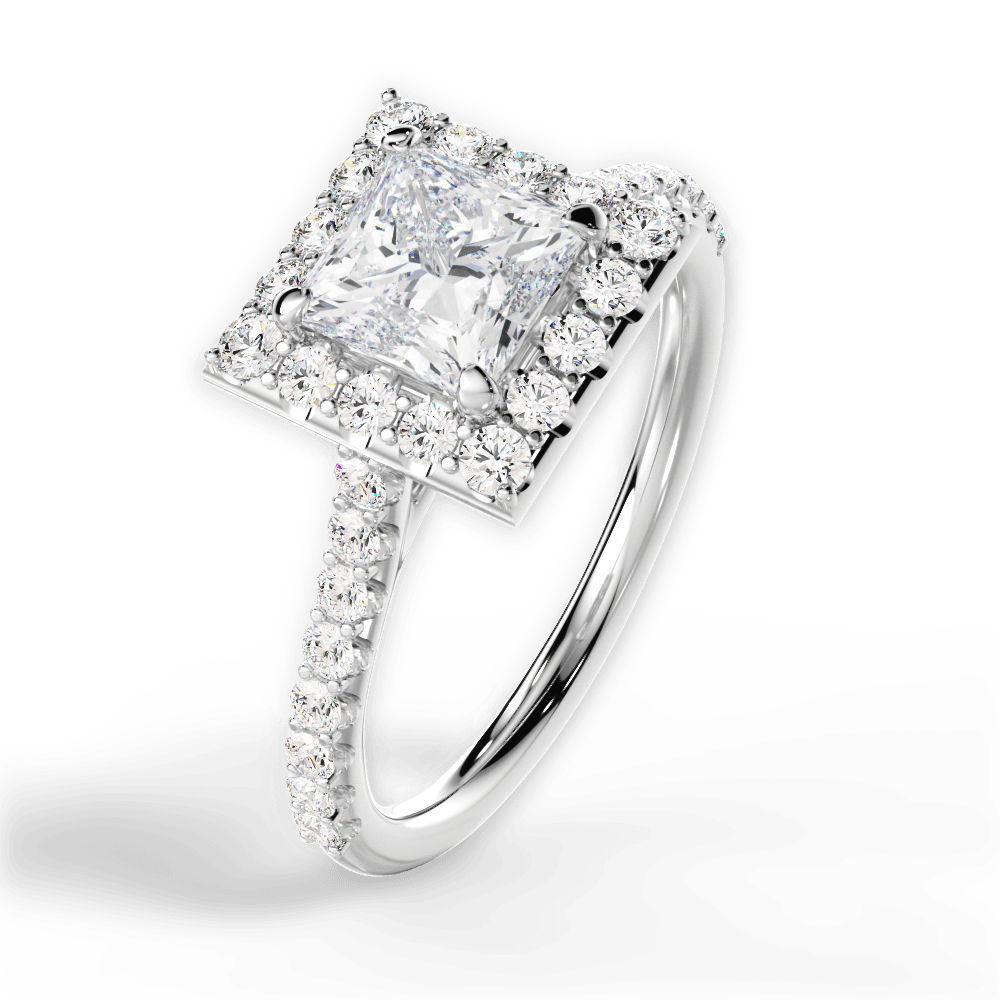 14kt White Gold/18kt White Gold/Platinum/princess/side