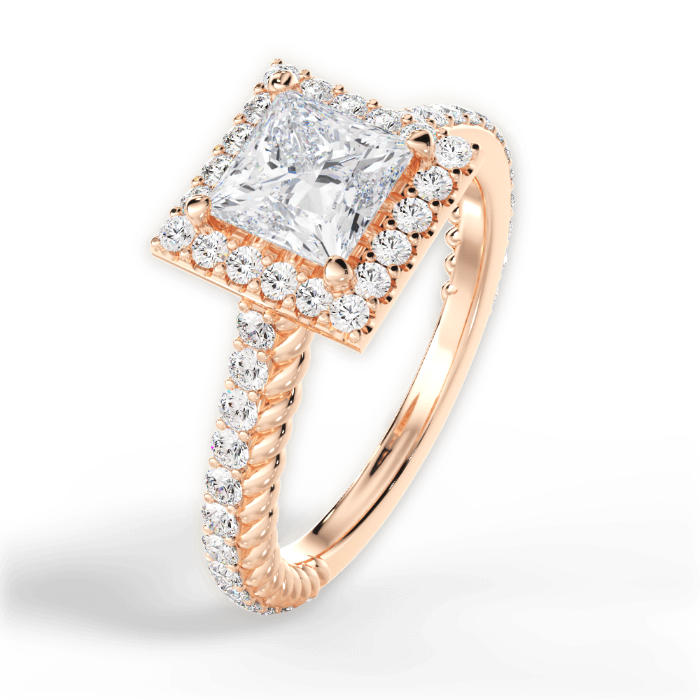 14kt Rose Gold/18kt Rose Gold/princess/side