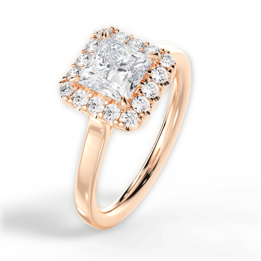 14kt Rose Gold/18kt Rose Gold/princess/side