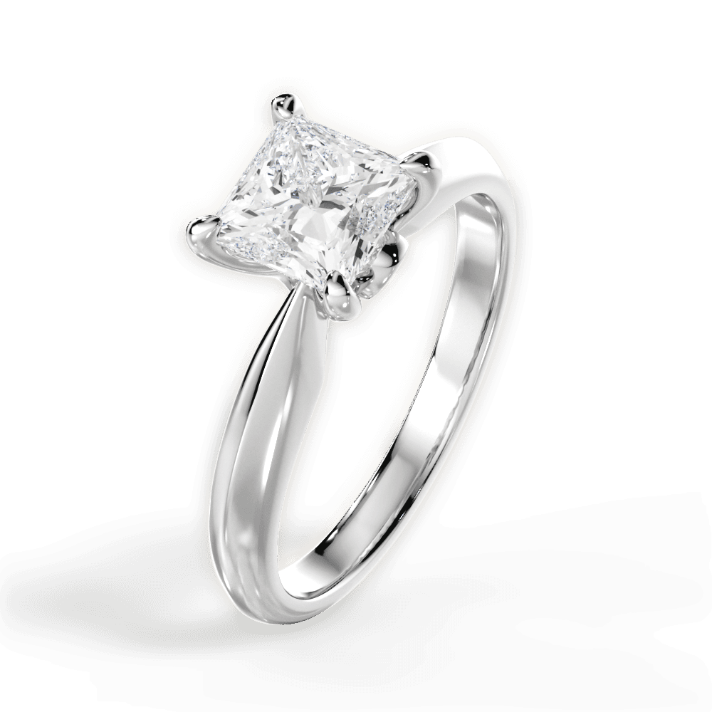 14kt White Gold/18kt White Gold/Platinum/princess/side