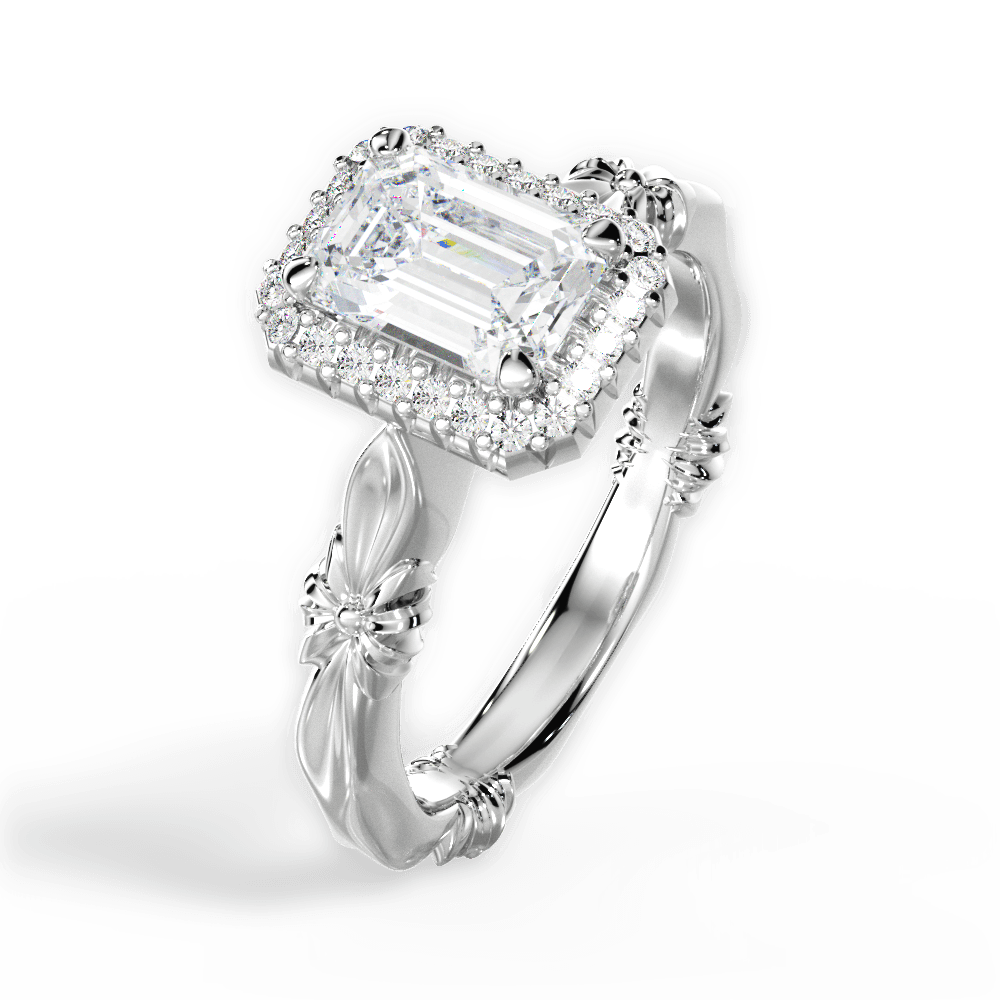 14kt White Gold/18kt White Gold/Platinum/emerald/side