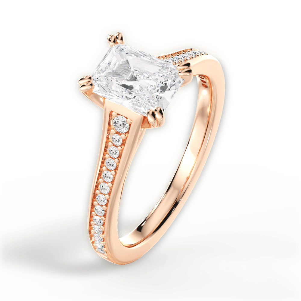 14kt Rose Gold/18kt Rose Gold/radiant/side