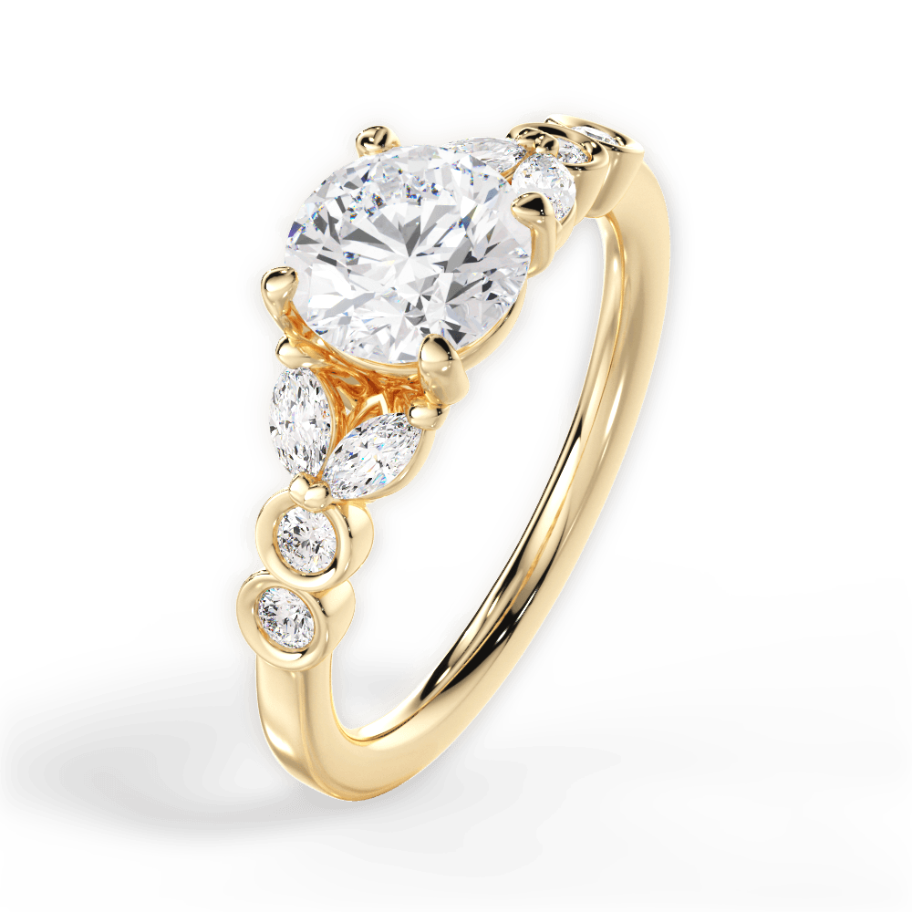 14kt Yellow Gold/18kt Yellow Gold/round/side