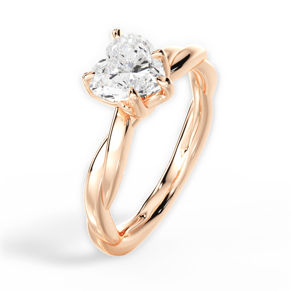 14kt Rose Gold/18kt Rose Gold/heart/side