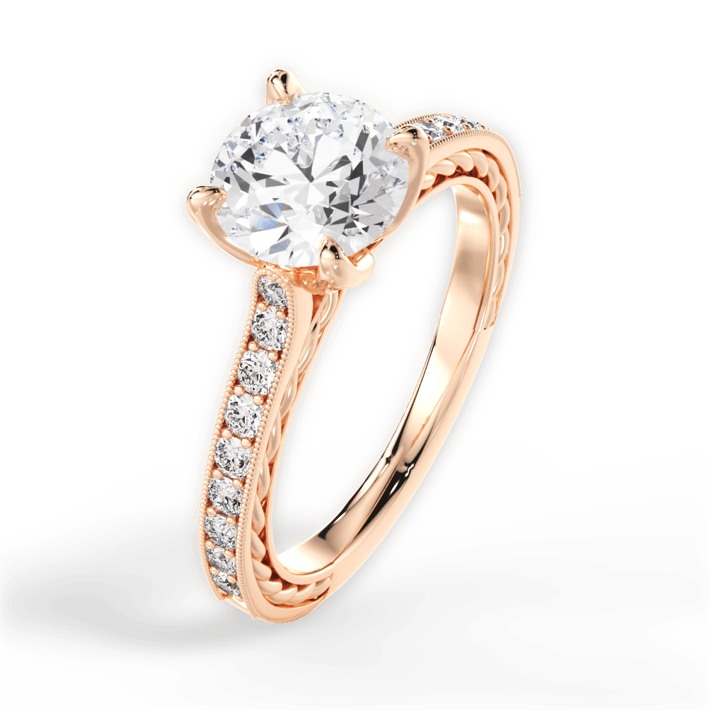 14kt Rose Gold/18kt Rose Gold/round/side