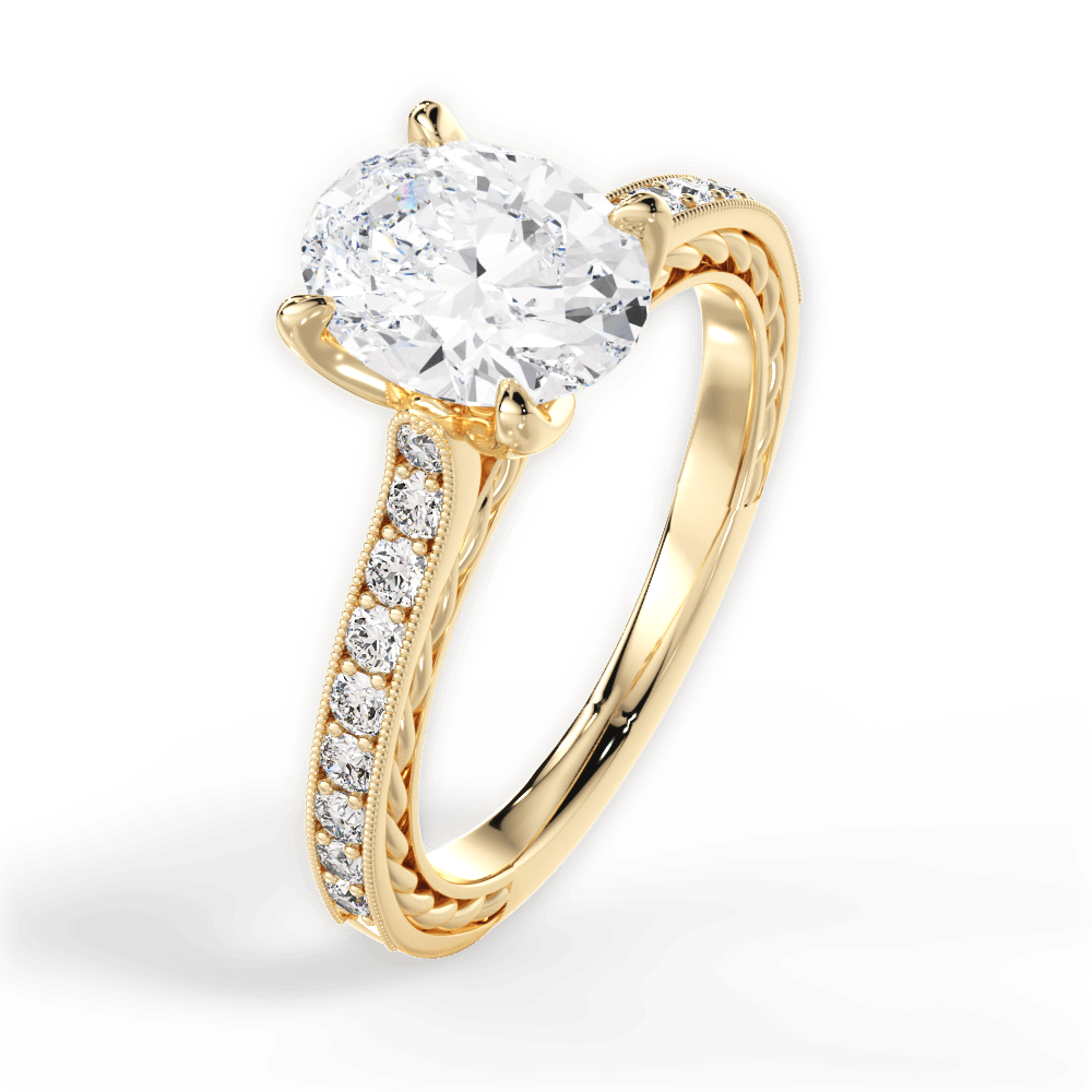14kt Yellow Gold/18kt Yellow Gold/oval/side