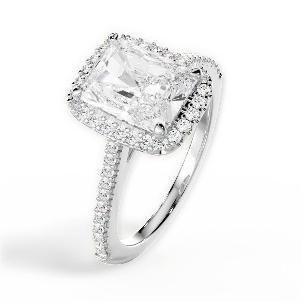 14kt White Gold/18kt White Gold/Platinum/radiant/side